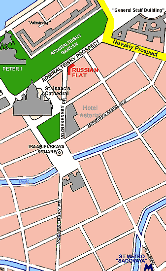 Flat 2. Apartment at the crossroads of  Admiralteysky Prospect & Voznesensky Prospect